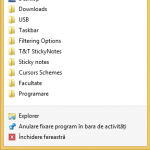 Taskbar, Windows, bara de activitati, caracteristici