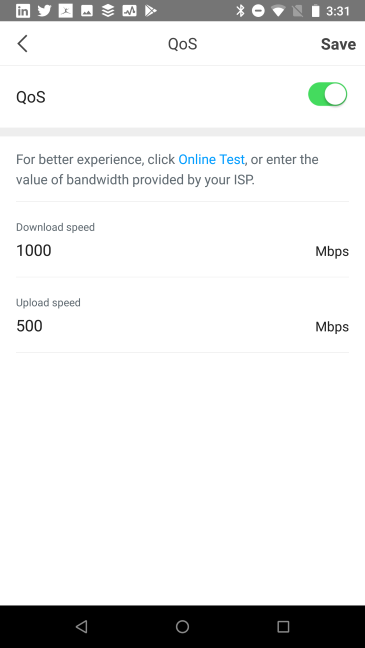 Funcția QoS din Tenda WiFi