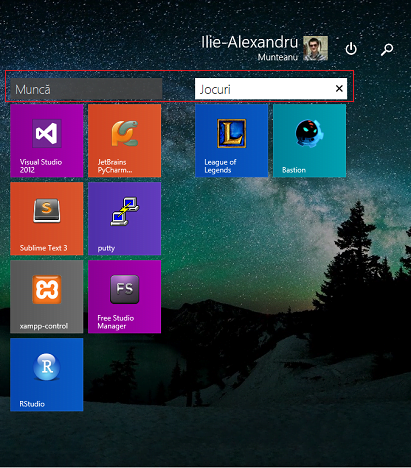 Windows 8.1, ecranul Start, dale, personalizare, grup, nume, dale dinamice