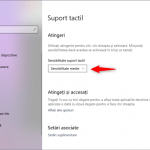 Setarea Sensibilitate suport tactil