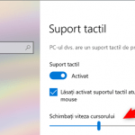 Setarea care modifică viteza cursorului touchpad-ului
