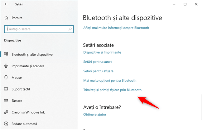 Trimiteți și primiți fișiere prin Bluetooth din Windows 10