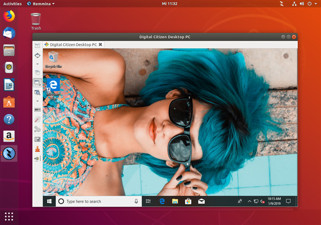 O conexiune desktop la distanță stabilită din Ubuntu la Windows