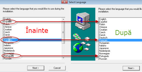Windows, non-Unicode, Unicode, limba