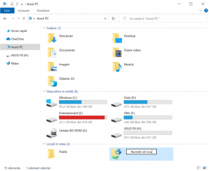 Redenumirea unei unități în File Explorer