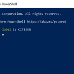 Redenumește o unitate folosind comanda label în PowerShell