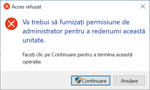 Mesaj de Acces refuzat