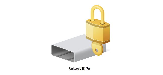 O unitate USB criptată cu BitLocker