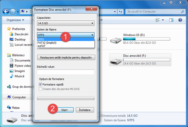 Windows 7, recuperare, memorie, USB