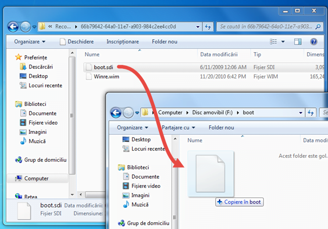 Windows 7, recuperare, memorie, USB