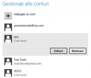 Windows 8.1, conturi utilizator, noi, creaza, adauga, Microsoft, local, comuta