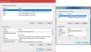 Windows, variabile, mediu, environment variables