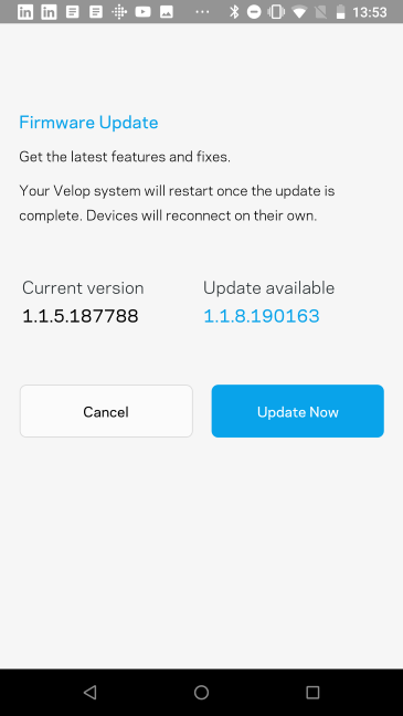 Actualizare de firmware pentru Linksys Velop WHW01