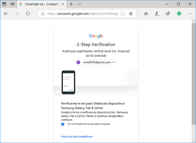 Verificare în doi pași pentru contul tău Google