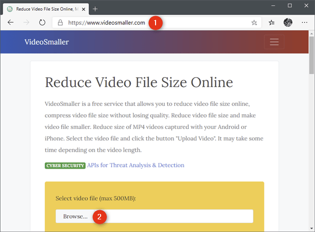 Un site web care îți permite să reduci dimensiunea fișierelor tale video