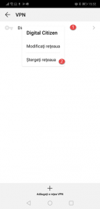 Ștergerea unei conexiuni VPN din Android 9 Pie
