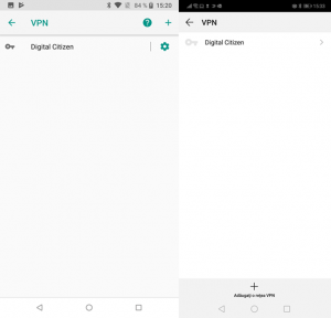 Conexiunile VPN configurate în Android