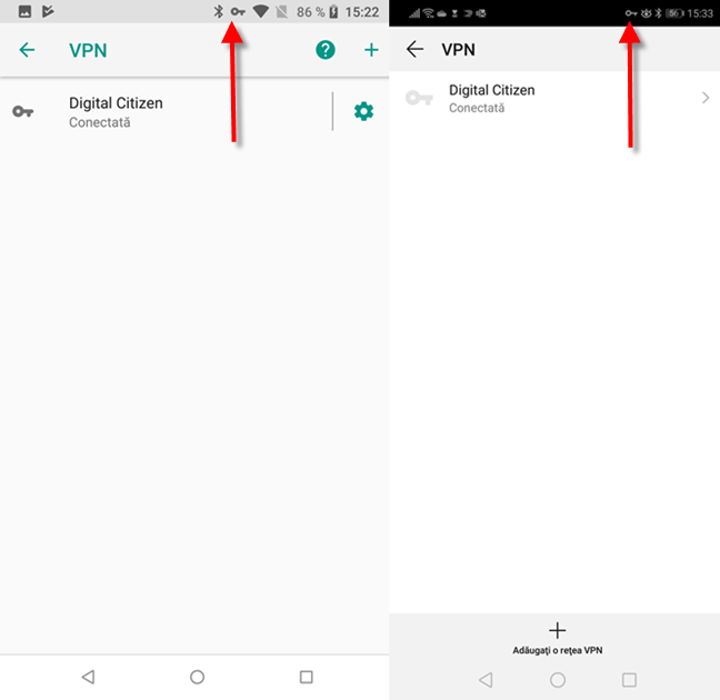 Cum îți dai seamă că ești conectat(ă) la VPN în Android