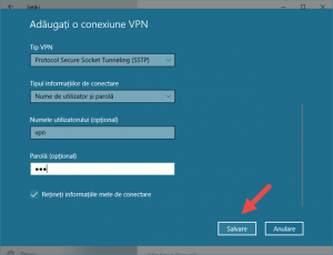 Windows 10, VPN, conexiune