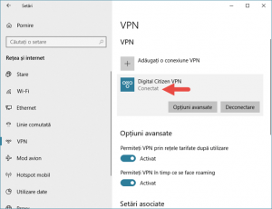 Windows 10, VPN, conexiune