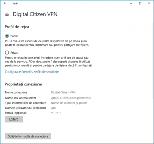 Windows 10, VPN, conexiune