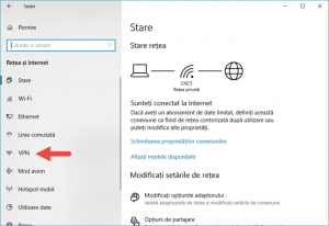 Windows 10, VPN, conexiune