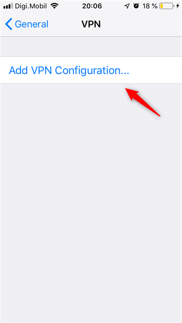 Adăugare configurație VPN
