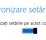 Windows 8, Setări PC, sincronizare, setări, comutatoare, activare, dezactivare