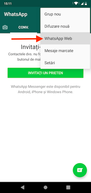 Accesează WhatsApp Web