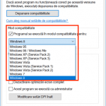 Alege versiunea de Windows pe care mergea programul tău