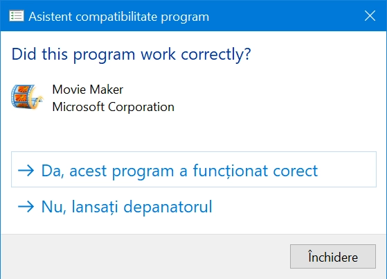 Windows 10 cere feedback în legătură cu noile tale setări de compatibilitate