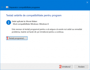 După ce testezi programul, apasă pe Următorul