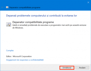 Apasă Următorul pentru a începe detectarea problemelor