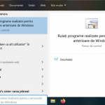 Accesează Rulați programe realizate pentru versiunile anterioare de Windows