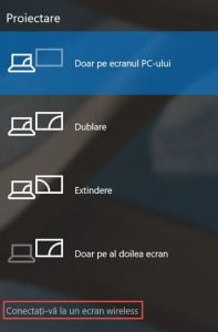 Windows 10, Miracast, proiecteaza, ecran, wireless, Microsoft Wireless Display Adapter