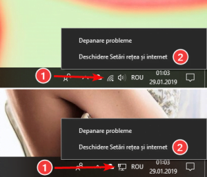 Alege Deschide Setări rețea și internet