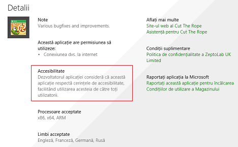 Windows 8.1, aplicatii, Magazin, preferinte, accesibilitate, limba, recomandari