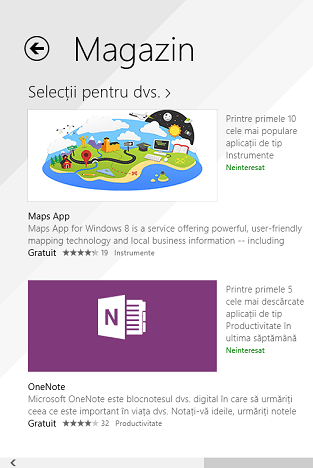 Windows 8.1, aplicatii, Magazin, preferinte, accesibilitate, limba, recomandari