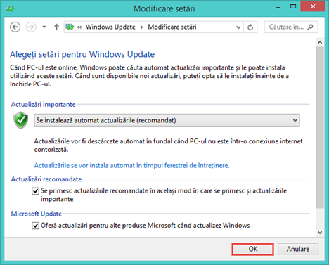 Windows Update, setari, actualizari, configureaza, Windows 7, Windows 8.1