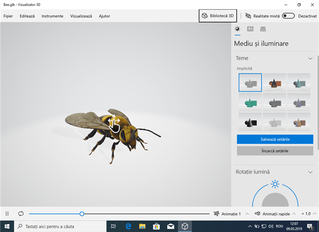 Aplicația 3D Viewer din Windows 10