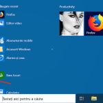 Setări în Meniul Start din Windows 10