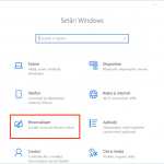 Alege Personalizare în Setările Windows 10