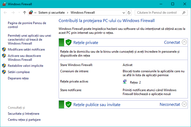 Windows Firewall, Paravanul de protectie Windows
