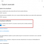 Activează notificările pentru actualizările de Windows 10