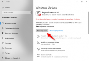 Windows 10 solicită repornirea PC-ului pentru a finaliza instalarea actualizărilor