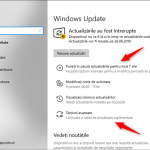 Amânarea actualizărilor de Windows 10