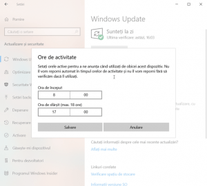 Alege orele de activitate în Windows 10