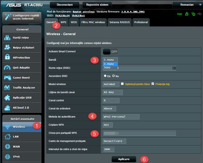 ASUS, router, retea, wireless, WiFi, setari