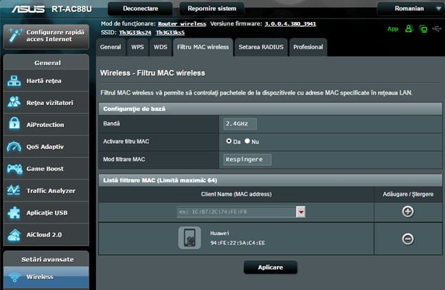 ASUS, router, retea, wireless, WiFi, setari