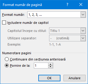 Microsoft Word - Format număr de pagină